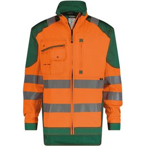 Dassy - Orlando - Hoge Zichtbaarheidsvest - Fluo-Oranje/Flessengroen