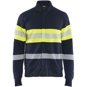 Blåkläder 3462-1762 Multinorm Sweatshirt met rits Marine/High Vis Geel maat XXXL