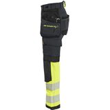 Blåkläder 7025-1648 Dames High Vis werkbroek 4-weg stretch Zwart/High Vis Geel maat D24