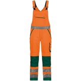 Dassy - Malmedy - Hogezichtbaarheidsbretelbroek - Fluo-Oranje/Flessengroen - Met Kniezakken