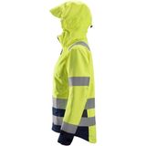 Snickers 1347 Dames High-Vis Waterproof Shell jack Klasse 2/3 High-Vis Geel/Marineblauw maat XS