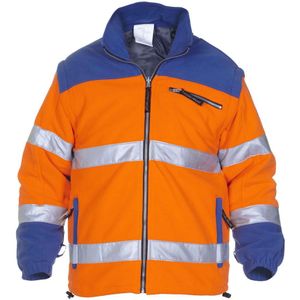 Hydrowear Fulda Fleecejack Oranje/Kobalt maat L