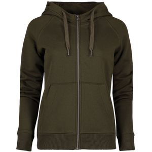 Pro Wear by Id 0639 CORE hoodie met rits dames Olijf maat XS
