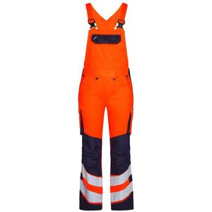 F. Engel 3543 Safety Ladies Bib Overall Repreve Orange/Blue Ink