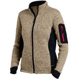 FHB Marieke Damesvest Tricotfleece Beige-Zwart maat XS