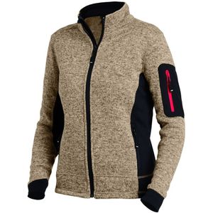 FHB Marieke Damesvest Tricotfleece Beige-Zwart maat XS