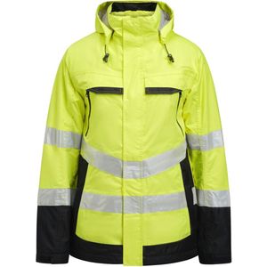 Jobman 1383 Hi-Vis Lined Jacket Geel/Zwart maat M