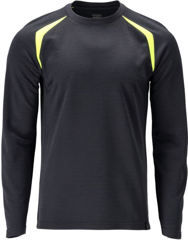 Mascot - 21581-327 T-shirt Lange Mouwen - Donkermarine/Hi-Vis Geel - Modacryl/Katoen/Polyester
