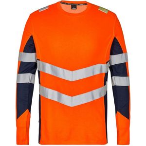 F. Engel 9545 Safety T-Shirt LS Orange/Blue Ink