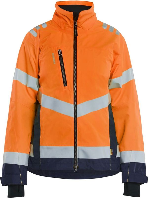 Blåkläder 4761-1977 Dames High Vis Shell Jack High Vis Oranje/Marineblauw maat L