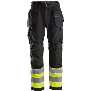 Snickers 6233 AllroundWork High-Vis Werkbroek+ met Holsterzakken Klasse 1 Zwart/High-Vis Geel maat 046