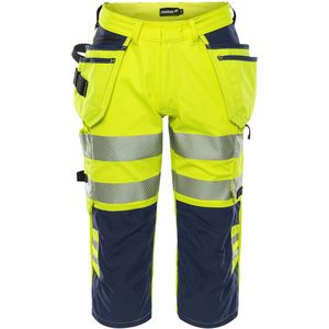 Fristads Hogezichtbaarheids 3/4 broek klasse 2 2666 GSTP Hi-Vis Geel/Marineblauw