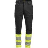 Jobman 2328 Hi-Vis Service Trousers Stretch Heren Zwart/Geel maat C50