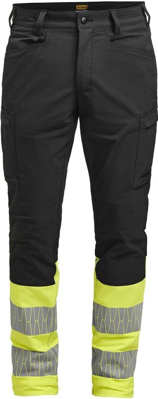 Jobman 2328 Hi-Vis Service Trousers Stretch Heren Zwart/Geel maat C50