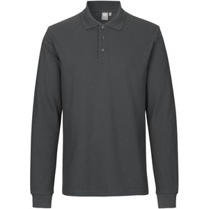 Pro Wear by Id 0544 Long-sleeved polo shirt stretch Charcoal Size 4XL