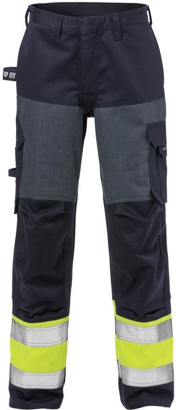 Fristads Flame Hi Vis Broek Dames Klasse 1 2591 Flam - Hi-Vis geel/marineblauw