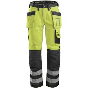 Snickers 3233 High-Vis Broek met Holsterzakken Klasse 2 High-Vis Geel/Zwart maat 042