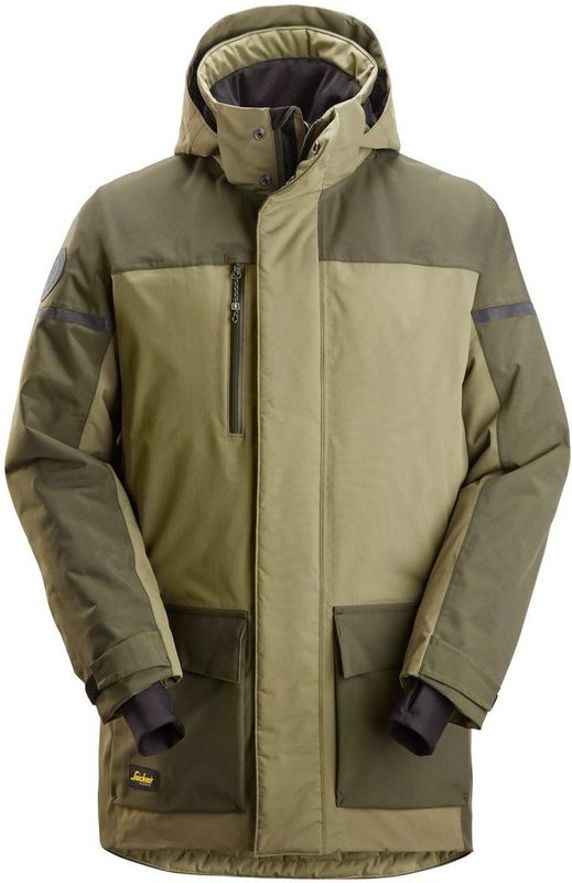 Snickers - 1801 - Waterdichte Geïsoleerde Parka - Khakigroen/Donkerkhakigroen