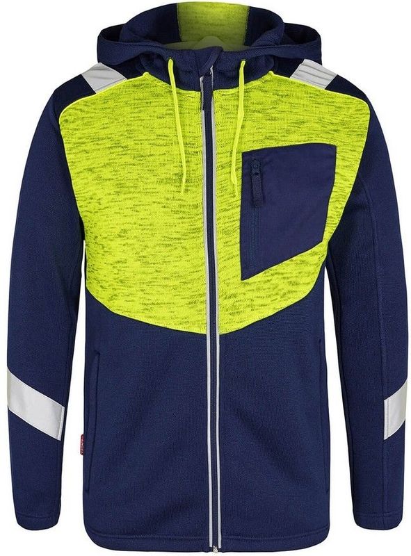 F. Engel 8870 Cargo Knit Cardigan Blue ink/Yellow maat L