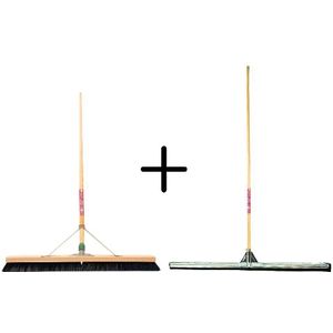 Synx Tools Paardenhaar 80cm + Vloertrekker 100cm met Steel 150cm - Kam