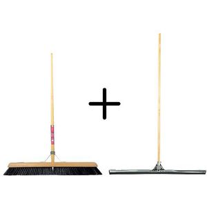 Synx Tools Paardenhaar 60cm + Vloertrekker 75cm met Steel 150cm - Kame
