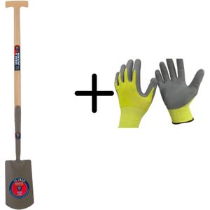 Spear & Jackson Spade Gesmeed 120 cm steel & Spear & Jackson Gerecycled tuinhandschoenen maat M
