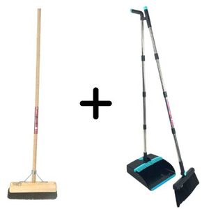 Synx Tools Paardenhaar Bezem 30cm & Stoffer en Blik Set – Zachte Bezem