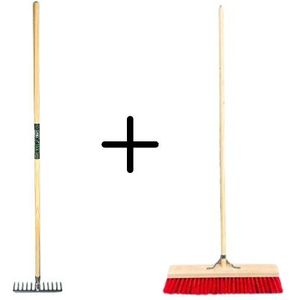 Synx Tools Tuinhark 12 Tanden verzinkt + Nylon Straatbezem 60 cm – Kun