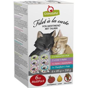 6x85g GranataPet Filet à la Carte Gemengd pakket (4 smaken) Kattenvoer