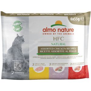 6x55g Maaltijdzakjes 3 smaken Kip Almo Nature Classic Kattenvoer