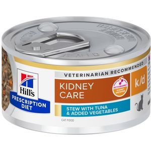 24x 82 g Hill's Prescription Diet Feline k/d met tonijn en groente nat kattenvoer