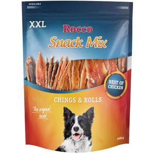 1kg XXL Chings & Rolls Kipfilet Rocco Hondensnack Mix