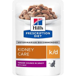 12x85g Feline K/D Maaltijdzakjes Renal Health Rund Hill's Prescription Diet Kattenvoer