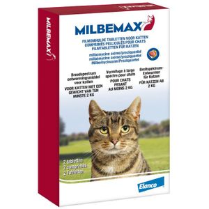 2 Tabletten Milbemax Ontworming voor Katten - BE