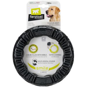 Ferplast Smile Kauwring, zwart L: Ø20x3,9cm Hond