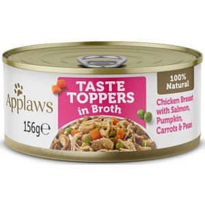 Applaws Taste Toppers in Bouillon 6 x 156 g  - Kip met Zalm, Pompoen, Wortelen & Erwten