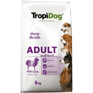 8kg Tropidog Premium Adult Small Lam & Rijst hondenvoer droog
