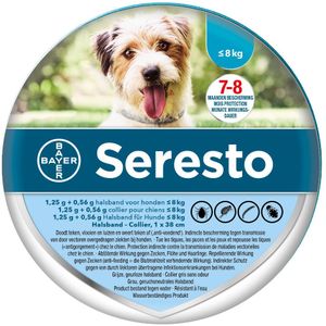 ≤ 8 kg (Halsband 38 cm) - Seresto vlooienhalsband voor honden - BE