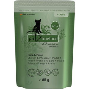 85g Puur Maaltijdzakjes 8 x 80/ Kip & Fazant catz finefood Kattenvoer