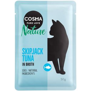 6x50g Nature Maaltijdzakjes Skipjack tonijn Cosma Kattenvoer