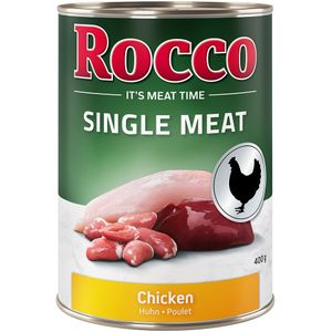 Rocco Single Meat 6 x 400 g Hondenvoer - Kip