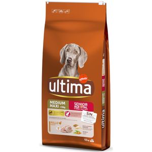 12kg Ultima Medium / Maxi Senior Kip Hondenvoer
