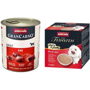 animonda GranCarno 24 x 800g  animonda Pudding gratis! - Puur Rund (24 x 800 g)  Snack Pudding Rund Puur (3 x 85 g)
