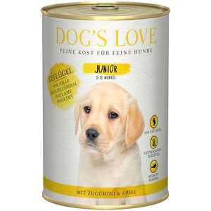 6x 400g Dog's Love Junior Gevogelte Hondenvoer Nat