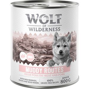 Wolf of Wilderness Junior “Expedition” 6 x 800 g - Muddy Routes - Gevogelte met varken