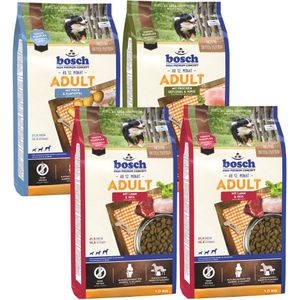 4 x 1 kg Bosch Adult in Gemengd Pakket Hondenvoer