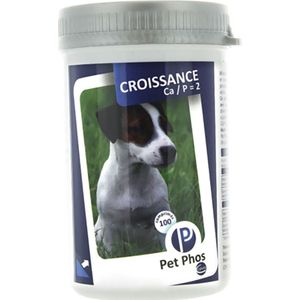 100 tabletten Pet-Phos Growth Ca/P=2 Aanvullend voer voor honden