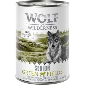 6x400g Senior Green Fields Lam & Kip Wolf of Wilderness Hondenvoer
