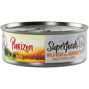 Purizon Superfoods 6 x 70 g - Wild zwijn met haring, zoete aardappel en appel