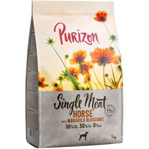 1 kg Purizon Droogvoer voor Honden - Single Meat Adult Paard met Zoete Aardappel en Goudsbloesem - Graanvrij